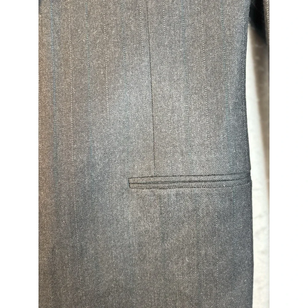 Pierre Cardin Suit Coat 44L Charcoal Pinstripe 2 Button Wool Sport Coat Blazer
